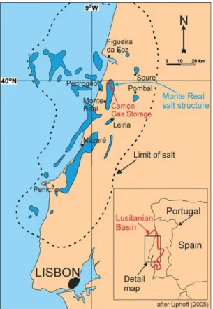 Fig.  1.28  –  Illustration  of  the  Monte  Real  salt  structure  in  the  Lusitanian  basin