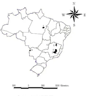 Figura  3.5:  Distribuição  dos  Principais  Depósitos  de  Minério  de  Ferro  do  Brasil