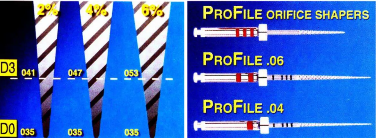 FIGURA 8 -  Instrumentos endodônticos de NiTi de tapers variáveis