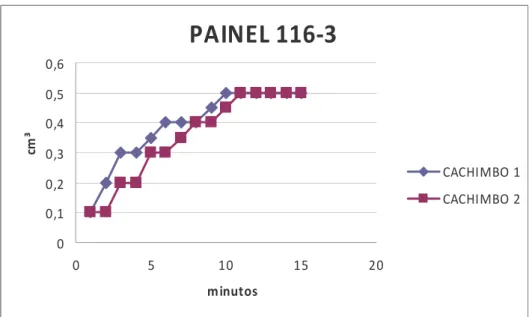 Gráfico 6 - Teste do cachimbo painel 116-3 