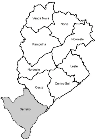 Figura 1  – Unidades administrativas de Belo Horizonte 