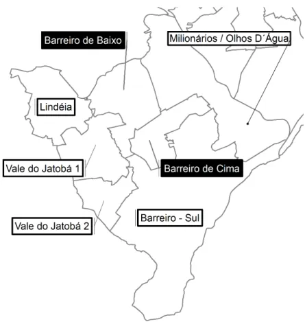 Figura 2  – Áreas de ponderação do Barreiro 