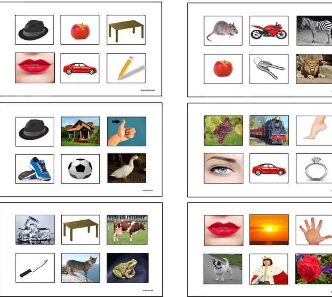 Figure 2. Board with figures for the Speech Recognition Percentage Index (SRPI) test
