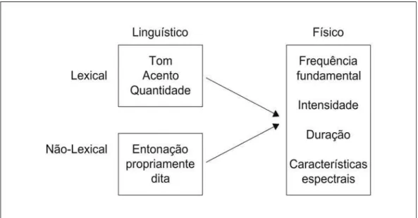 FIGURA 1 - Interdependência de lexical e não-lexical; lingüístico e não-lingüístico  Fonte: Hirst &amp; Di Cristo, 1998, p