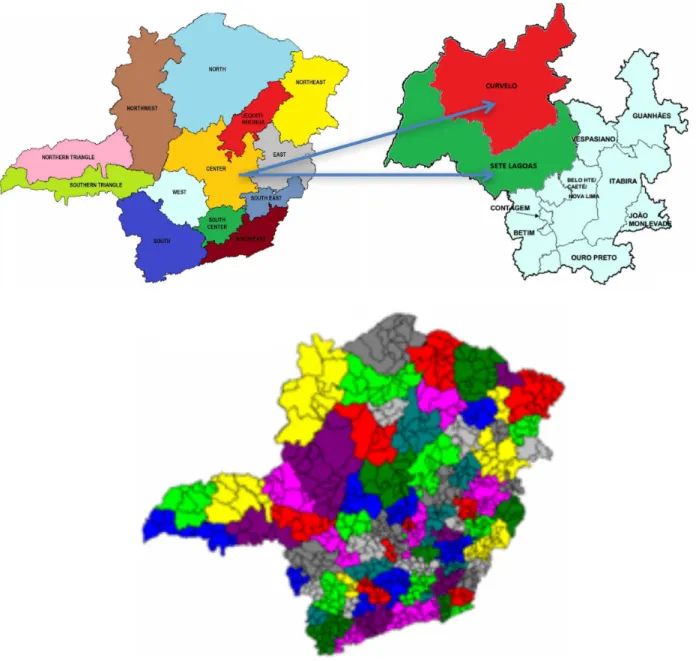 Figure 1. Macro-regions and micro-regions of Minas Gerais (LURP/Minas Gerais)