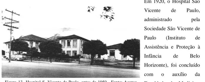Figura  13    Hospital  S.  Vicente  de  Paulo,  antes  de  1950.    Fonte:  Acervo  AC/HC/UFMG 