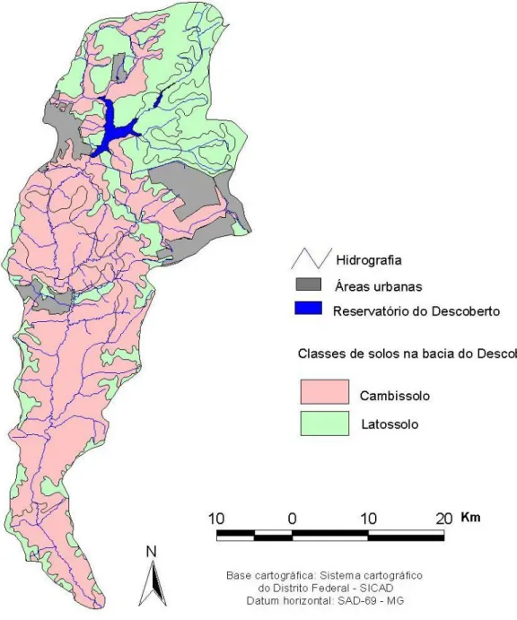 Figura 5.6 –  Classificação de solos na área da bacia do Descoberto (Silva, 2003b). 