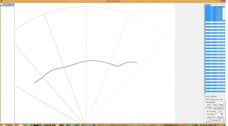 Figure 2. Select the values corresponding to the radii (mm) and the confidence at each point (0-41) through the resource Ctrl + c and later Ctrl + v for Word