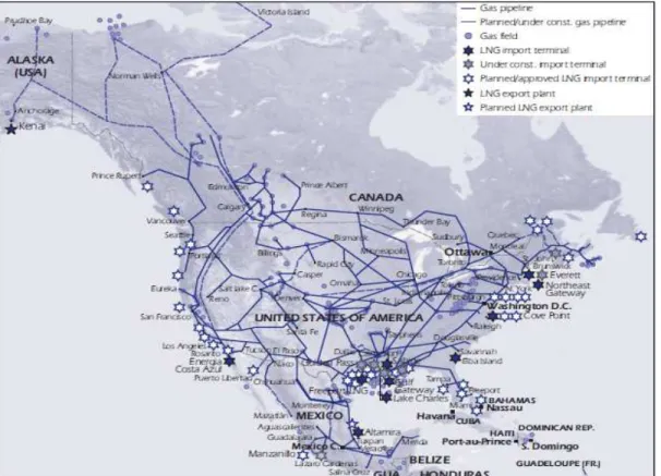 Figura 2.5 – Mapa de Rede de Gasodutos dos Estados Unidos / América do Norte 