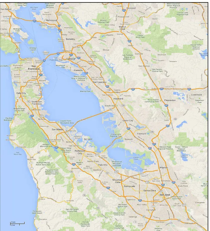 Figura 1: Mapa da baía de São Francisco 