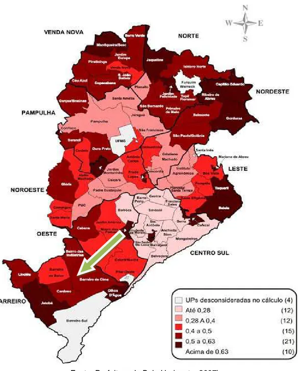 FIGURA 4 - Distribuição espacial do Índice de Vulnerabilidade Social no município de 