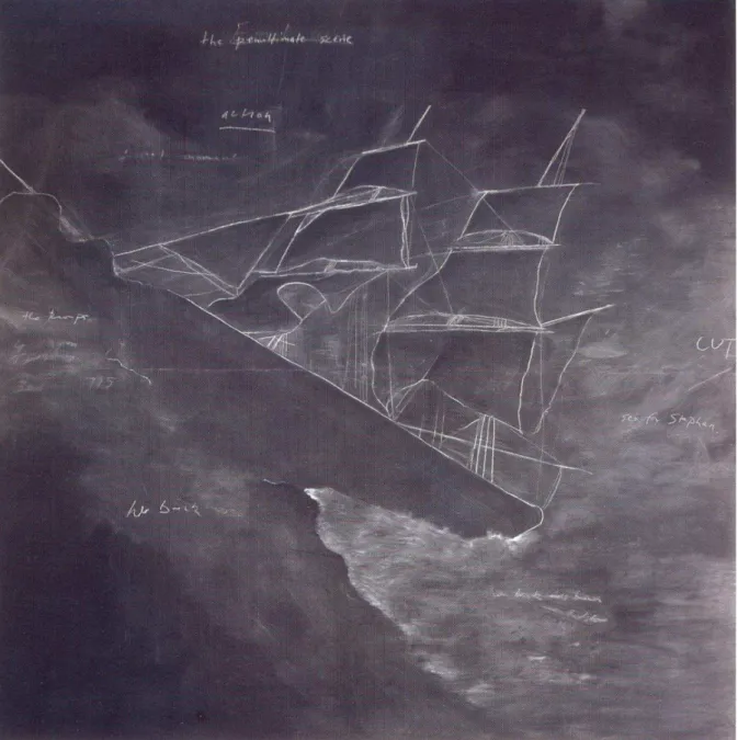 Fig. 14 - Tacita Dean. Disappearance at sea V. Giz sobre quadro negro. 240 x 240 cm. 1997