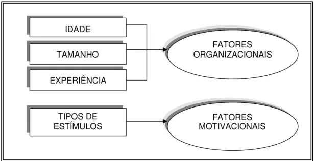 FIGURA 3 – Primeira vertente do modelo analítico: fatores organizacionais e motivacionais da internacionalização
