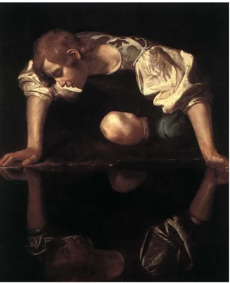 Ilustração 1 - Michelangelo Caravaggio, Narciso, 1595-1599, óleo