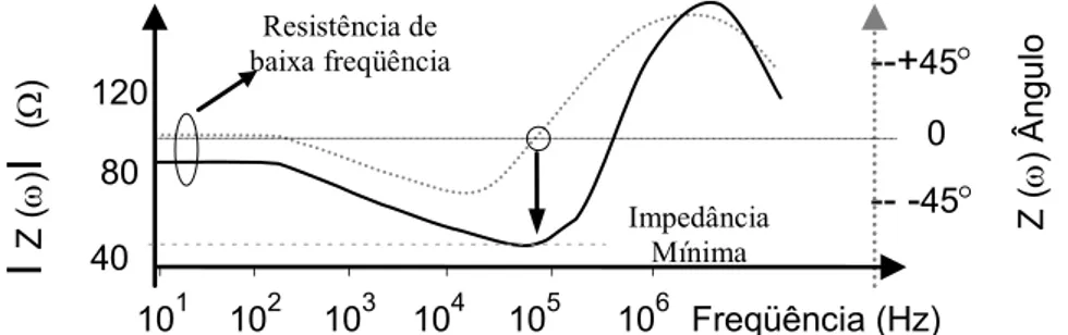 Figura 2.2 – Diagrama de Freqüência da Impedância de Aterramento Z(ω). Adaptado  de (VISACRO, 2007)