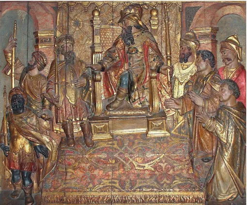 Figura 1 – Sé do Porto. Capela de S. Vicente. Os Reis Magos perante Herodes. (Foto do autor).