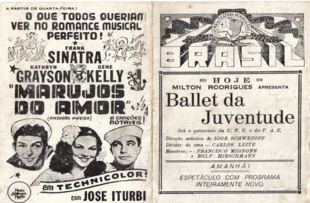 Foto 6 – Programa do Ballet da Juventude no Cine Brasil em Belo Horizonte (1947)  Acervo Dulce Beltrão