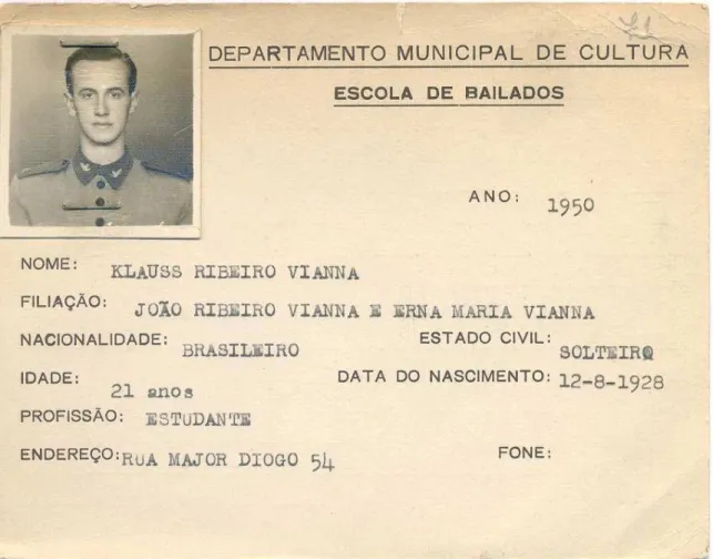 Foto 10 - Registro de Klauss Vianna na Escola de Bailados (1950). Acervo Angel Vianna 
