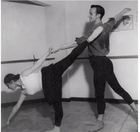 Foto 11 – Ensaio no Ballet Minas Gerais. Klauss Vianna e Vera Lúcia Coelho (1951).  Acervo Astrid Hermany