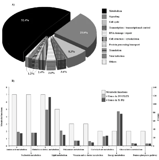 Figure  1  –  Enriched  pathways  in  the  analysis  ‘producers  vs.  parentals’ for  293  FLEX  and  Te Fly  cells