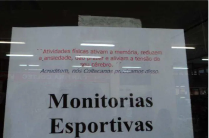 FIGURA 4: Cartaz convidando os alunos a participarem das Monitorias Esportivas 