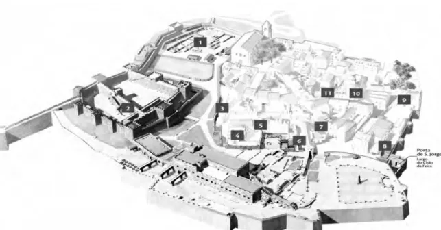Fig. 5 – Localização das intervenções arqueológicas realizadas na Freguesia do Castelo de São Jorge