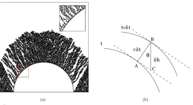 Figura 2.18: (a) Ilustração do 
res
imento normal no modelo BD. A 
ondição ini
ial é um subs-