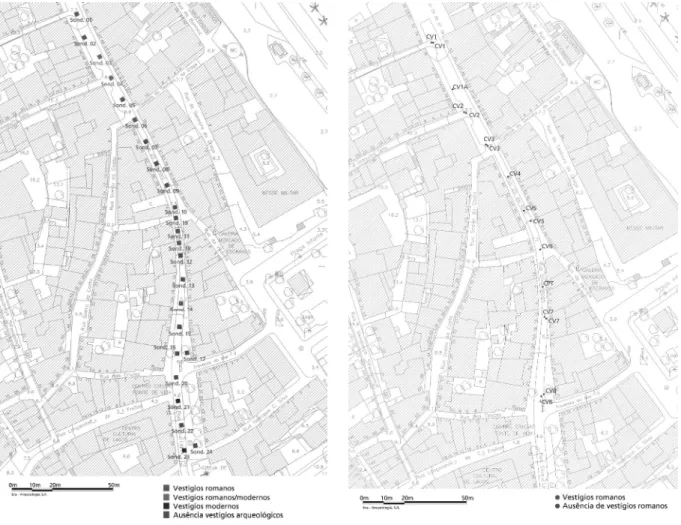 Fig. 2 – Localização das Sondagens de Diagnóstico Fig. 3 – Localização das Caixas de Visita