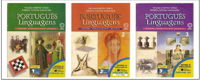 Figura 1: Capa dos volumes da versão 2009 da coleção Português Linguagens 