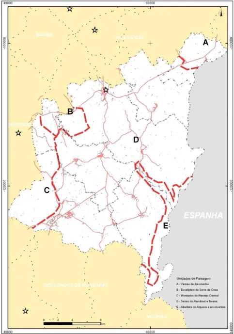 Figura 5 –  Unidades de Paisagem para o concelho de Alandroal  