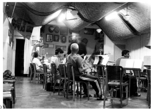 FIGURA 4  – Aspectos da intervenção feita no salão de ensaios da Sociedade Musical Santa Cecília –  Banda Velha, de Itabirito/MG 