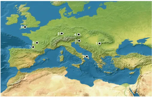Fig. 1 Location of the sites mentioned in the text (plotted on NE2_50M_SR_W.tif, available at http://www.