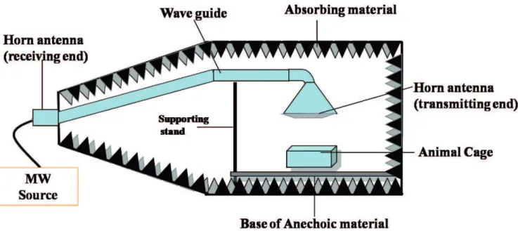 Figure 3 - Diagram of the mu-metal box with a pulsed electromagnetic field generator at 100 Hz