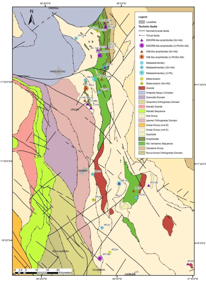 Figure 4.3 - Geological map of Pires do Rio – Catalão área 