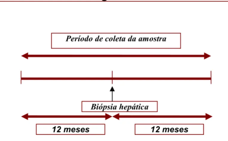 FIGURA 2 Diagrama do momento de coleta de amostras de plasma para análise da associação entre níveis de mediadores inflamatórios solúveis e alterações histológicas