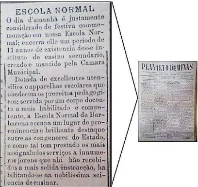 Figura 6: Nota sobre as comemorações dos 11 anos da Escola Normal de Barbacena, 1904  Fonte: Arquivo Histórico Municipal Altair José Savassi 