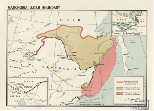 Figure 3: Changes in the Russo-Chinese border in the 17th–19th centuries 