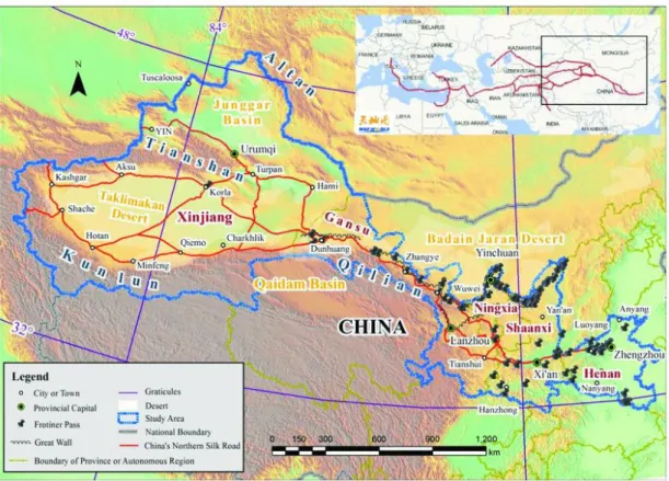 Figure 5: Geographic extent of the study area of China’s Northern Silk Road (CNSR) region 