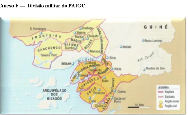 Figura 6 – Divisão da Guiné por zonas (Afonso, 2000, p.159) 