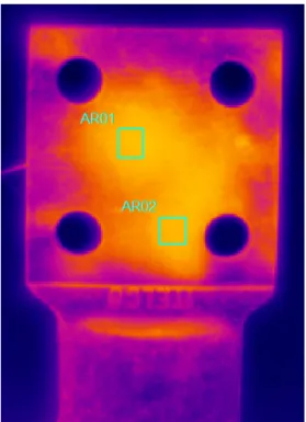 Figura 4.11 – Imagem termográfica obtida de um bloco (substrato) revestido por 