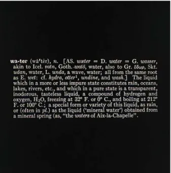 Figura 5  – KOSUTH, Joseph – Art as Idea as Idea - Water, 1966 – 1968 