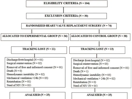 Figure 1 - Algorithm for patient distribution (CONSORT). Source: research data.