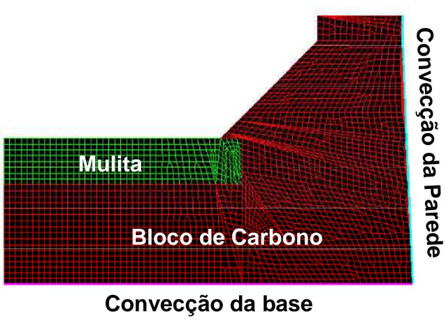 Figura 4.11: Esquemático do domínio do modelo com as condições de contorno. 