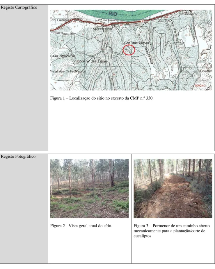 Figura 1 – Localização do sítio no excerto da CMP n.º 330.