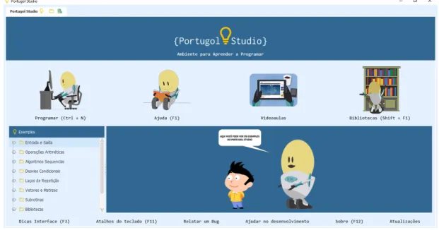Figura 3.2: Tela Inicial do Portugol Studio