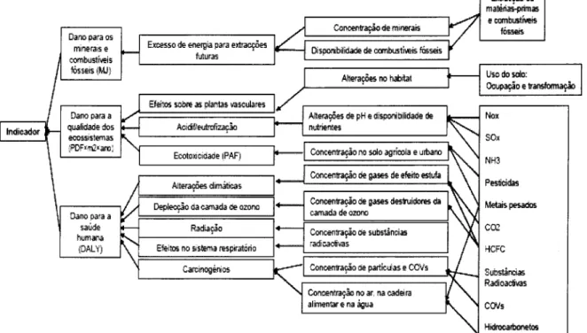 Fig  4.5 - RepresentaEf,o esquemdtica  da determinaE6o  do  Eco-indicador  99