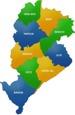 Figura 4  – Regiões administrativas de Belo Horizonte  