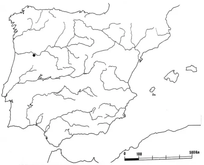 Fig. 1 - Localização da estação arqueológica de Castanheiro do Vento na Península Ibérica