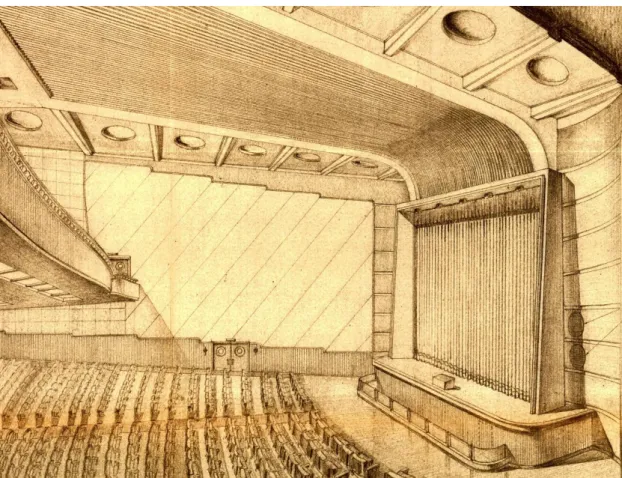 Fig. 3.17 – Perspectiva da sala de espectáculos do desenho original. 
