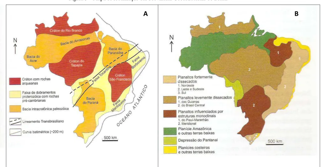 Figura 5  – Mapa de localização das Províncias Geoestruturais do Brasil  